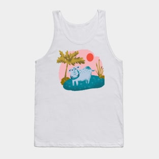 Cute blue hippopotamus Tank Top